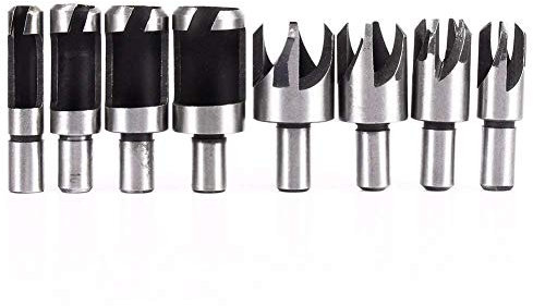 Yosoo 8/Set Carpentry Wood Plug-Cúter Herramienta de corte espiga punta recta fuselé Cutter Set
