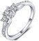 YL Verlobungsring 925 Sterling Silber Prinzessin geschnitten April Geburtsstein weißen Zirkonia 3 Stein Ehering für Damen Braut(Größe 54）