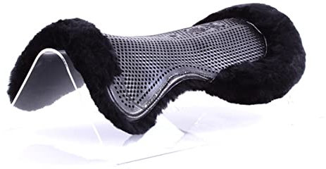 Acavallo Gel Pad mit Lammfell - schwarz
