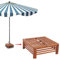 Festnight Table d'appoint en bois pour pied de parasol