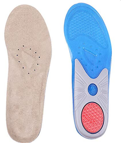 Boowhol - Solette sportive in silicone e gel, morbide, traspiranti, plantari ortopedici, tagliabili, Nero (Nero), 38-39 EU