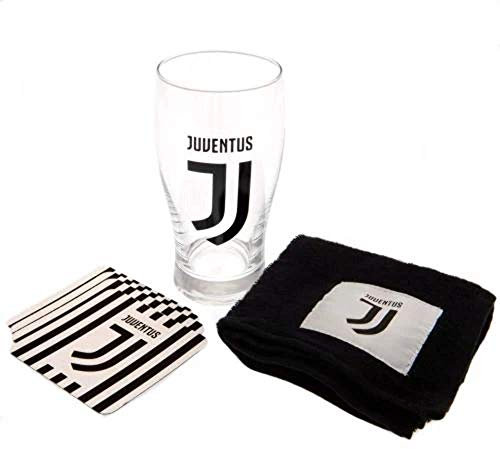 Juventus Football Club Official Mini Bar Set Pint Glass Beer Mats Towel Badge