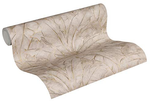 Livingwalls Vliestapete Metropolitan Stories Francesca Milano Tapete mit Palmenprint in Dschungel Optik 10,05 m x 0,53 m beige grau metallic Made in Germany 369275 36927-5