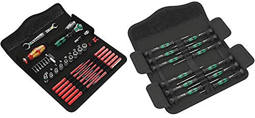 Wera 135926 Kraftform Kompakt W1 Maintenance Kit & 73675 Kraftform Micro Precision Screwdriver Set, 12 Pieces