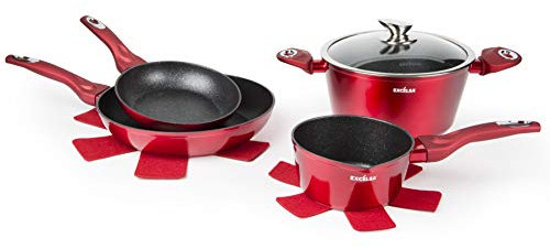 Excelsa Phoenix Set aus 2 Pfannen und 2 Kochtöpfen, Aluminium mit Antihaftbeschichtung
