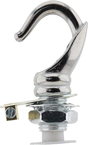 Art Deco Styled Hook for Ceiling Rose or Bulb Holder in Silver Nickel Finish