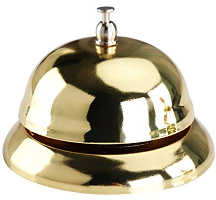 Toyvian Handglocke Tischglocke Tischklingel Glocke Antwort Buzzer für Büro Klassenzimmer Rezeption Restaurant Hotel & Bar Service(Golden)
