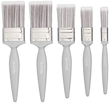 Harris Essentials Walls & Ceilings Paint Brush Set | Pack of 5 | 0.5, 1, 1.5, 2, Grey