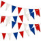 Wimpelkette aus Stoff, 10 m, Rot/Weiß/Blau, 20 Flaggen, britische Flagge, französisches Banner für Kneipen, Grillen, königliche Veranstaltungen, Party-Dekorationen