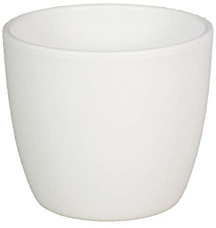 innaGLAS INNA-Glas Grand Cache-Pot, céramique, Blanc Mat, 22,5cm, Ø25cm - Pot Fleurs/Pot céramique
