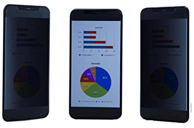 KAPSOLO Protection de confidentialité en verre trempé 3D9H pour Apple iPhone 11 Pro/XS/X avec bords arrondis