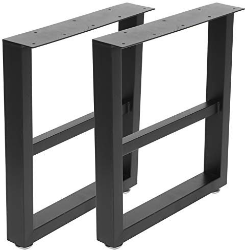 2pcs Pied de table basse style industriel Pied de table basse carre metal Pieds de meubles Pied de table métal pieds de table en fer forgé Table à Manger Pied de Bureau 39.5 x 8 x 44.5cm