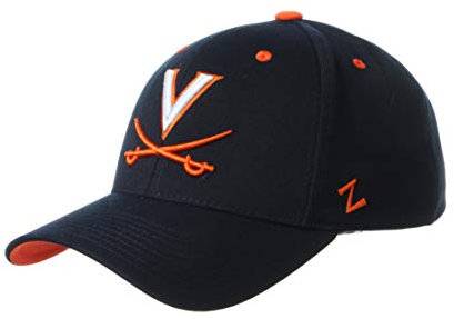 Zephyr NCAA Virginia Cavaliers Mens Stretch Fitted Hat Team Color, Virginia Cavaliers Navy, Medium
