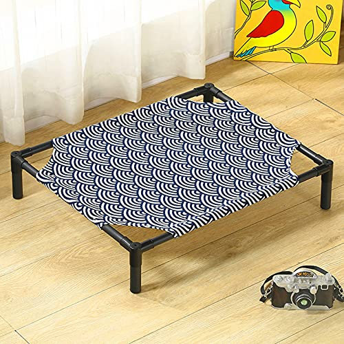 Xpnit Lit surélevé rafraîchissant pour chien, hamac pour chat, pieds en caoutchouc antidérapant, lit léger et portable pour intérieur et extérieur (J)