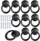 smatime 10 Stück Möbelknöpfe Schublade Ring Griffe Zinklegierung Drop Ring Griffe Schwarz Rund Schrank Knopf Schubladengriffe Türknöpfe Ring mit Schraube für Küche Schlafzimmer Möbel Dekoration