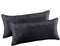 MALIKA Set 2er Kissenbezug Cashmer Touch Fleece Kissenhlle Sofakissen Kopfkissenbezug Kissenbezug Couchkissen, Gre:40 x 80 cm, Designe:ANTHRAZIT