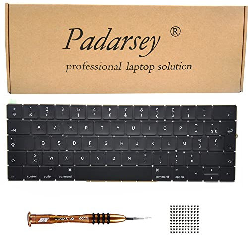 Pardarsey Clavier français de rechange compatible avec MacBook Pro13 A1706 15 A1707 2016 2017 avec 80 vis
