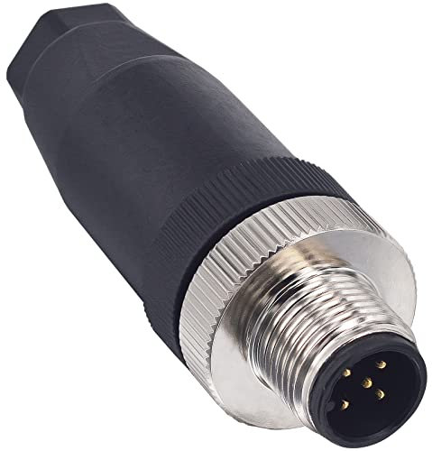 Connecteur rond M12 à 5 broches - 12 mm - IP67 - Étanche - 5 A - 250 V - Pour composants de bus de terrain