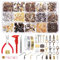 Swpeet 1468Pcs Schmuck machen liefert Kit mit Schmuck machen Werkzeuge, 2 Farben Schmuck Drähte und Schmuck Zange, 40 Styles Jewelry Findings, mit Kunststoff Caliper, Fingerhut Ring, Ahle Pinzette