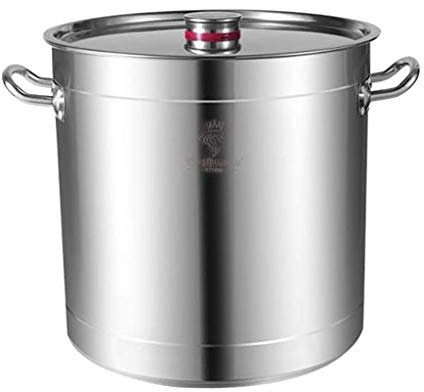 Pentola per brodo, 15-80 l, commerciale/domestico, secchio per zuppa in acciaio inossidabile, secchio per pentole in umido/secchio per olio con coperchio per fornello a gas/fornello a induzione (dime
