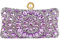 Boutique De FGG Pochette en cristal avec fermoir perle pour femme, sac de soirée, sac à main de mariage, pochette de fête, pochette à strass, mini, violet clair, Small