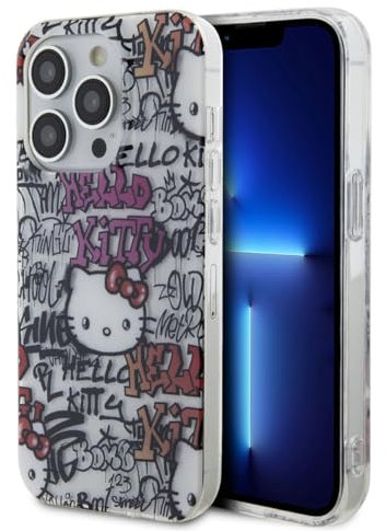 CG MOBILE Hello Kitty Back Case for iPhone - Graffiti Tags - White (iPhone 15 Pro Max)