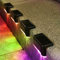 Solar-Stufenleuchten, 12 Stück Solar Deck Lichter, Wasserdicht LED Zaunlichter,Solar-Terrassenlichter für Hof, Terrasse, Treppe, Stufen Zäune (Farbig)