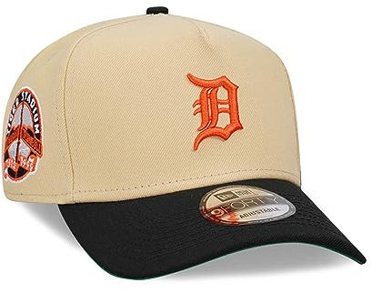 New Era Detroit Tigers MLB Tiger Stadium Sidepatch Vegas Gold Black 9Forty A-Frame Snapback Cap - One-Size