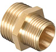 M METERXITY Außengewinde Rohrleitung Fitting - Sechskant G3/8 x G1/2 Außengewinde Rohrleitung Fitting Schnell Kuppler Adapter Anwendung Luft Rohr Luft Kompressor (8mm Gold Ton)