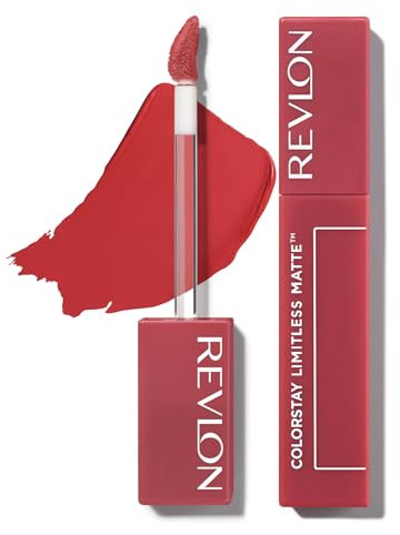 Revlon Rouge à Lèvres, ColorStay Limitless Matte Rouge à Lèvres liquide, Formule Vegan, Sans bavure, Longue tenue, Léger et Confortable, Waterproof, 008 Stir Me Up, 5 ml
