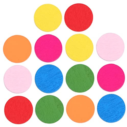 CIMAXIC 100 Stück runde holzscheibe selber Machen Klein Zähler Chips Zähler Lernzähler für Kinder Werkzeug Spielzeuge Bunte Holzscheibe Holzschnitzen Holzplatte Ornamente Zeichen Schüler