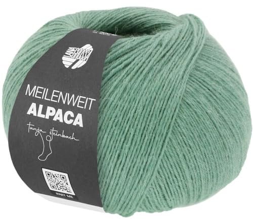 LANA GROSSA Meilenweit 100 Alpaca | Kuschelweiches Alpaka-Sockengarn, im Wollprogramm bis 30°C | Handstrickgarn aus 70% Alpaka & 30% Polyamid | 100g Wolle zum Stricken & Häkeln | 420m Garn FB2012