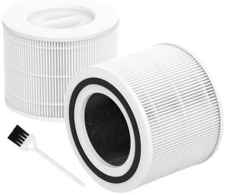 MEETOZ Core 300 Replacement Filter for Levoit Air Purifier Core 300-rf Core 300S, 3-in-1 Pre, H13 True HEPA, Activated Carbon Filtration System, 2 Pack,White