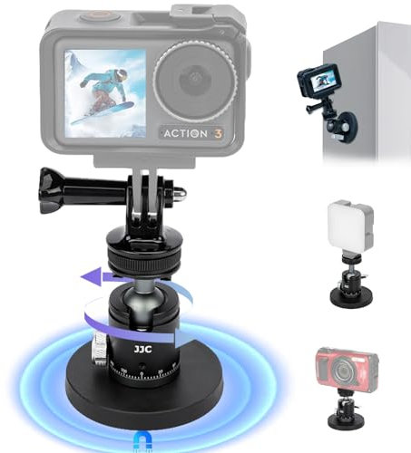 Magnethalterung für GoPro, Kamera Halterung Magnet mit 360° Drehung Kugelkopf, Umschalten von Cold Shoe Mount und 1/4-20 Schraube, Kompatibel mit GoPro Hero, Action Kamera, Insta360