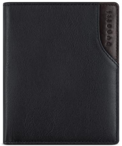 bugatti Corso Deluxe, Leder Geldbörse mit RFID-Schutz, Hochformat, schwarz