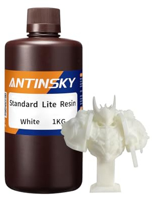 Antinsky Standard Lite Resin 3D Drucker UV härtendes Harz 405 nm Photopolymer für LCD/DLP Hohe Aktivität Hohe Präzision Geringe Schrumpfung Schnelle Aushärtung Große Stabilität Weiß 1kg