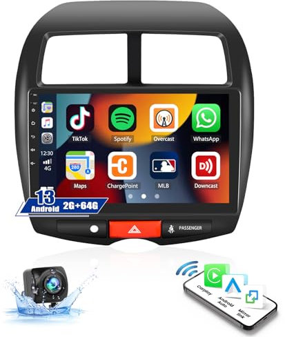 CAMECHO 2G+64G Android 13 Autoradio für Mitsubishi ASX 1/ Citroen C4 /Peugeot 4008,10.1 Bildschirm mit Wireless Carplay Android Auto Mirror Link GPS WiFi Bluetooth HiFi FM/RDS SWC+Rückfahrkamera
