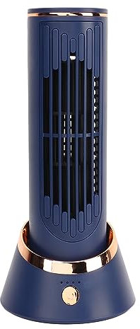 Yunir Ventilador de Torre sin Aspas, Portátil, Silencioso, 5 V, 2 A, 4000 MAh, Amplio Rango, Ventilador de Torre de Mesa Tipo C de 3 Velocidades, con Cable de Carga, para Escritorio de