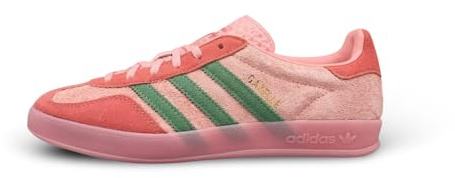 Adidas Gazelle Indoor-Sneaker für Damen, Wildleder, Pink Spark Preloved Green, 5.5