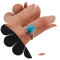 Dervivea Vintage Runde Türkis Stein Ring Silber Türkis Perlen Ring Blau Türkis Fingerring Türkis Stein Wrap Ring Türkis Edelstein Manschette Ring Knöchel Stapelbar Ring-Set Schmuck Für Frauen