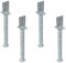 Alberts 4er-Set T-Pfostenträger | zum Einbetonieren | feuerverzinkt | Steggröße 130 x 80 mm | Betonanker 500 mm