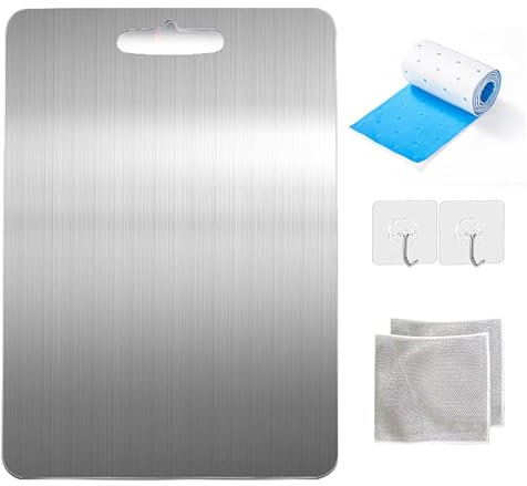 Yamato Tagliere in Titanio per Cucina Taima - Definitivo Tagliere in Acciaio Inossidabile (L: 36 x 25 cm)