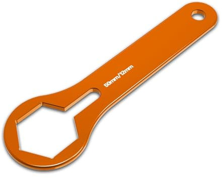 MedgAs 50mm WP Dual Kammer Gabel Kappe Schlüssel Werkzeug Aluminium for EXC 300 EXCF 350 125-500 XCW 6D 2007-2022 125-450 SX SXF XC XCF 08-22(Orange)