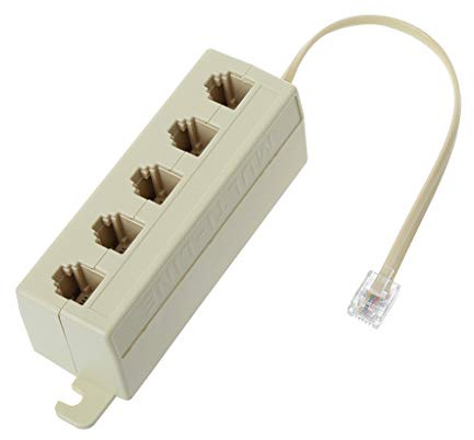 Adaptateur répartiteur de ligne modulaire pour téléphone téléphonique 5 prises 6P4C RJ11