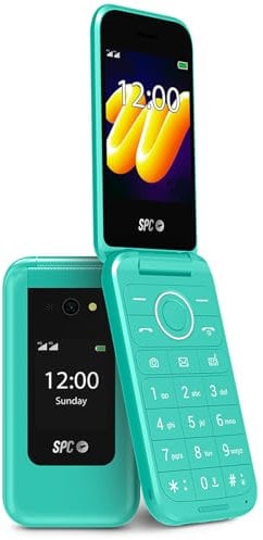 SPC Wild - Teléfono básico 4G para Desconexión Digital y Primera Conexión Segura | Cámara, Doble Pantalla, Botón SOS y Batería de 7 Días | Turquesa