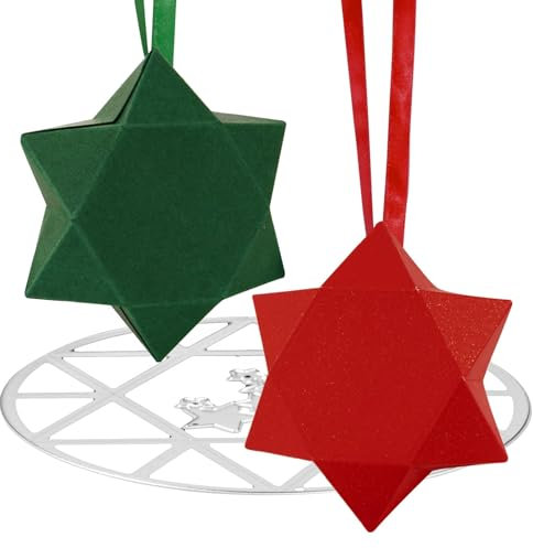 BOFUNX Stanzschablonen Weihnachten Stern Box Sechszackige Sternebox Stanzform Metall Prägeschablonen Sternen Geschenkbox Stanzen Cutting Dies für Weihnachten Handwerk Geschenk