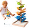 Wooden Musical Tree Toy, Musical Tree Building Blocks Toy, Colorful Marble Ball Race Track Set, Rainbow Tree Building Set Wooden Music Tree and