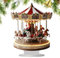 Fuuxtci Weihnachtsdeko Nostalgie-Karussel, 2D Wohnung Rot Karussell, Kreative Kunstharz Handwerk Ornamente Für Freundin Kinder Weihnachten Festival