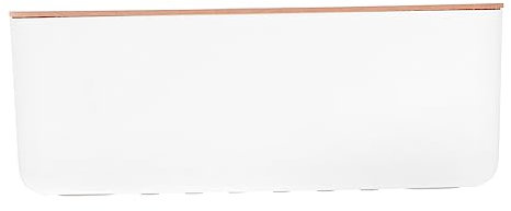 SWOOMEY Wire Storage Box and Cable Storage Case Round Holes, Small White Density Board Power Line Manager for Desktop Socket Cable Organization and Wire Hiding