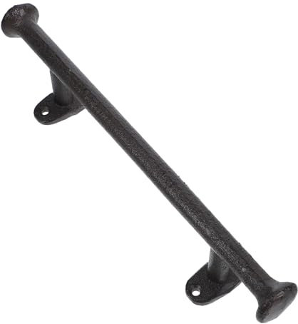 ANDRESLAD Manija De Puerta De Hierro Fundido Macizo Estilo Antiguo Color Negro Resistente Para Puertas De Granero Cercas De Exterior Estilo Rústico